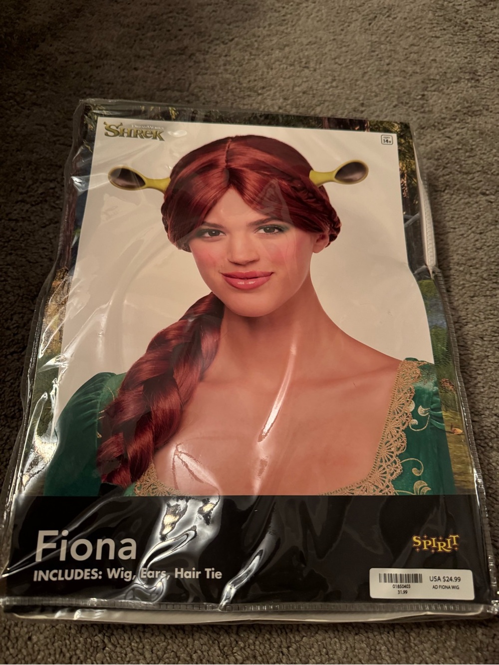 Spirit Fiona Red Braided Wig with Ears and Hair Tie